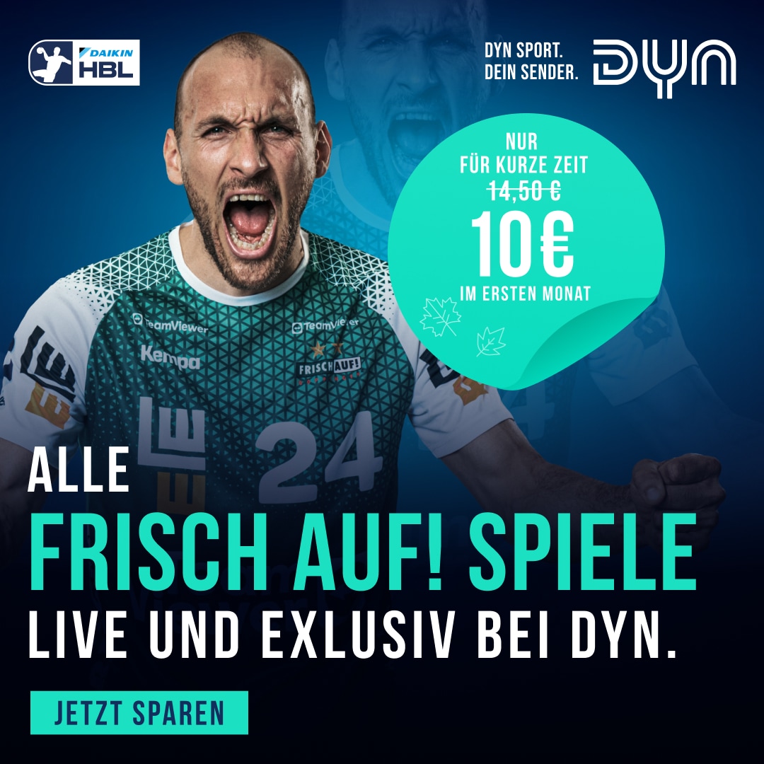 FRISCH AUF! Göppingen live und auf Abruf bei Dyn